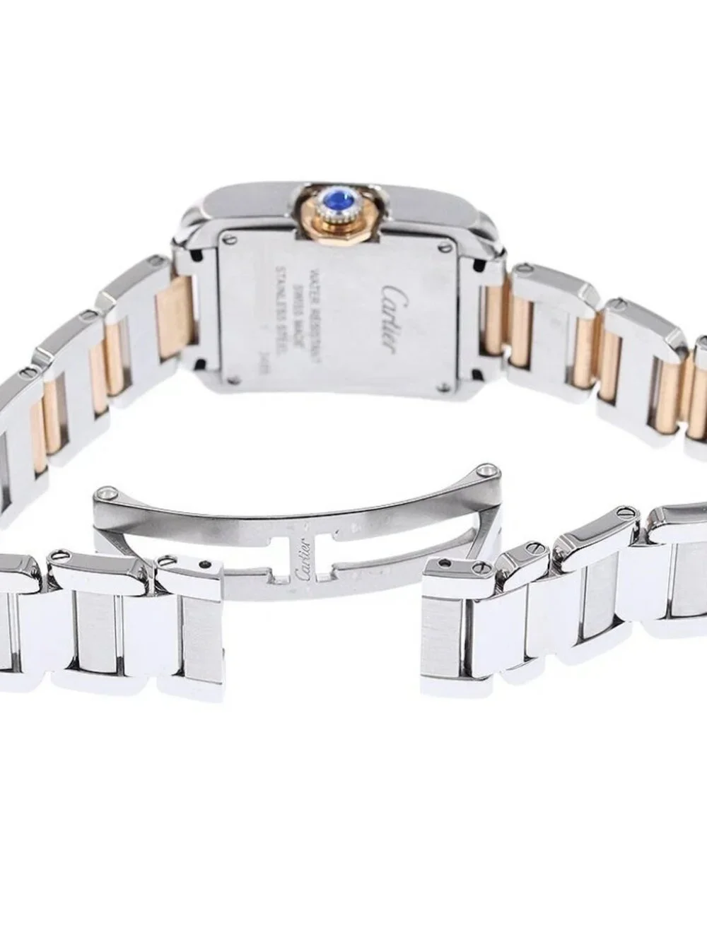 CARTIER Tank Anglaze SM W5310036 Silver Dial Quartz Ladies Watch_950688 - Picture 4 of 7